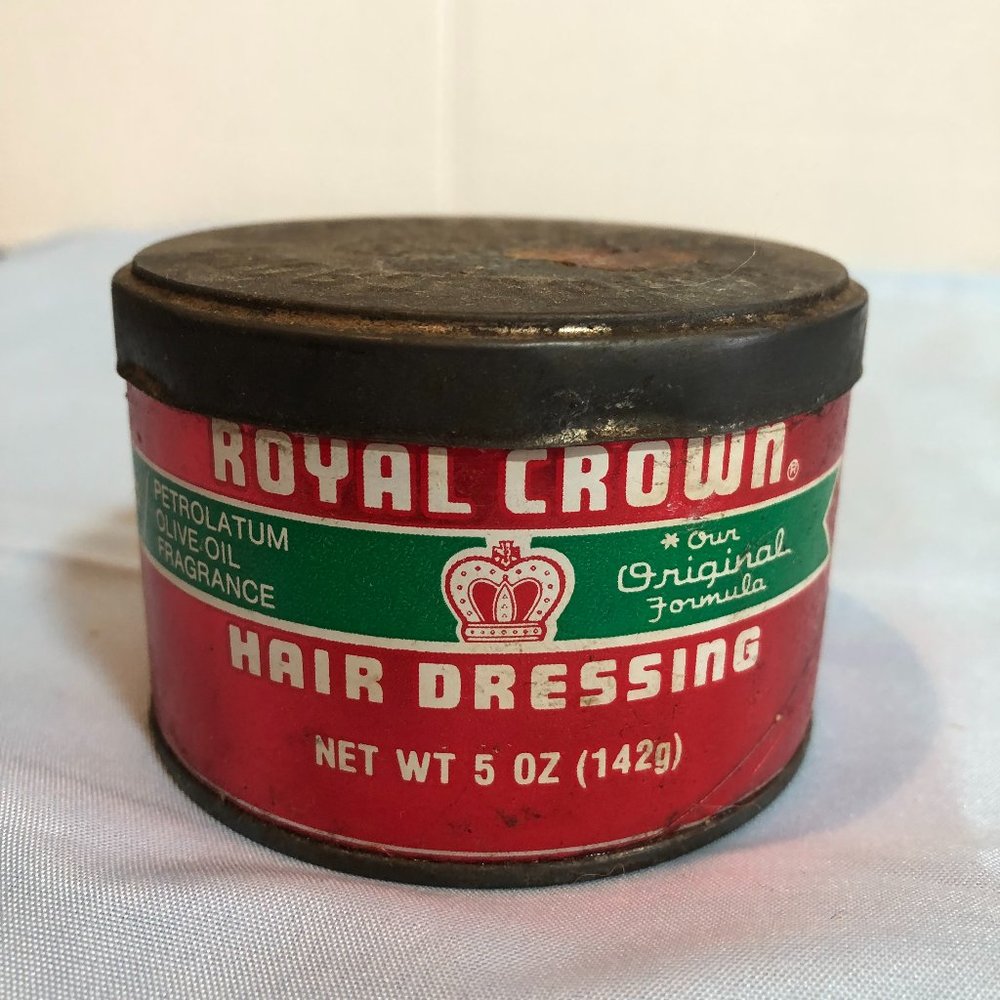 VINTAGE Royal Crown Hair Dressing Tin 5 oz. #F10